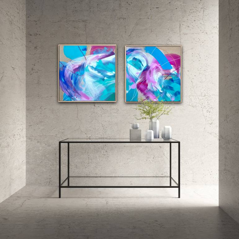 Original Dada Abstract Painting by Katarína Kalmanová