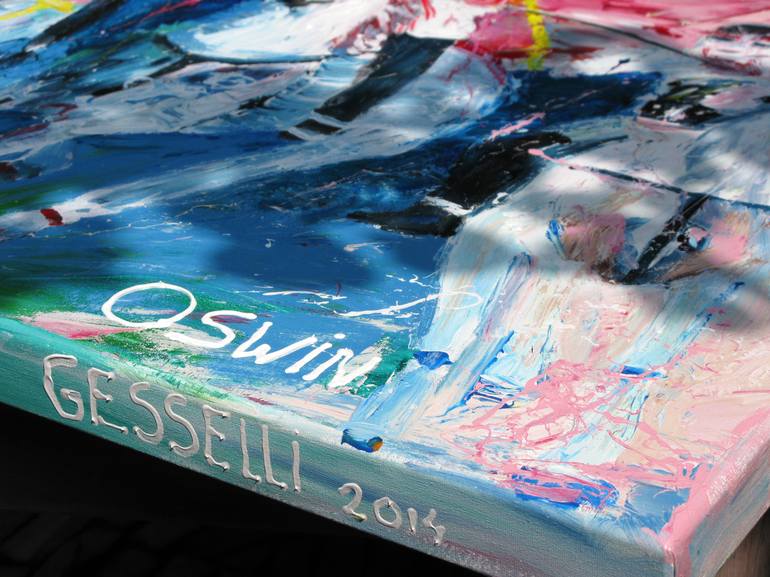 Original Abstract Animal Painting by Oswin Gesselli