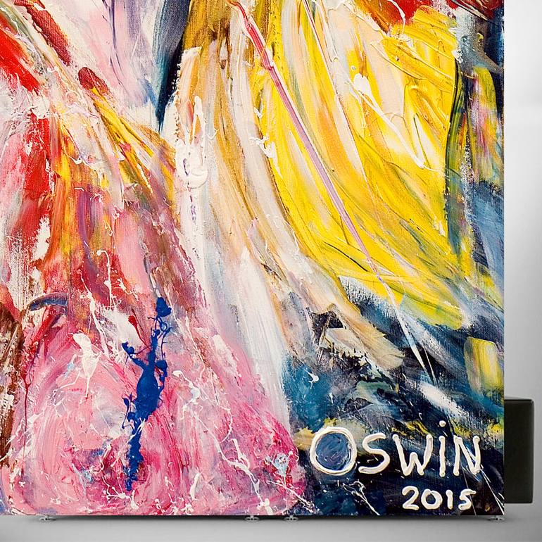 Original Abstract Portrait Painting by Oswin Gesselli