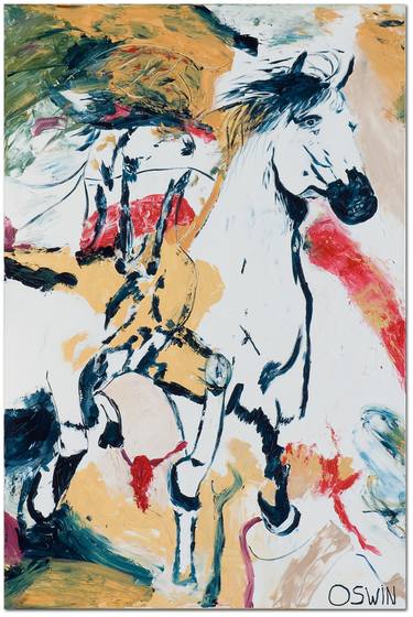 Horse painting -Best friends 150 x 100 cm Oswin Gesselli thumb