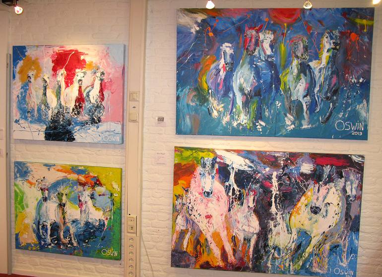 Original Abstract Horse Painting by Oswin Gesselli