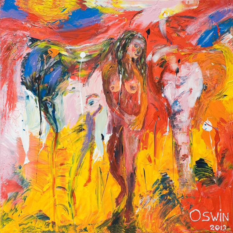 Original Abstract People Paintings by Oswin Gesselli