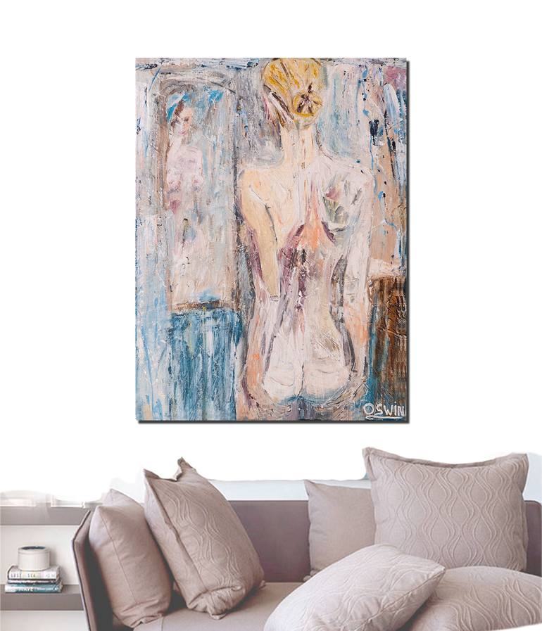 Original Figurative Nude Painting by Oswin Gesselli