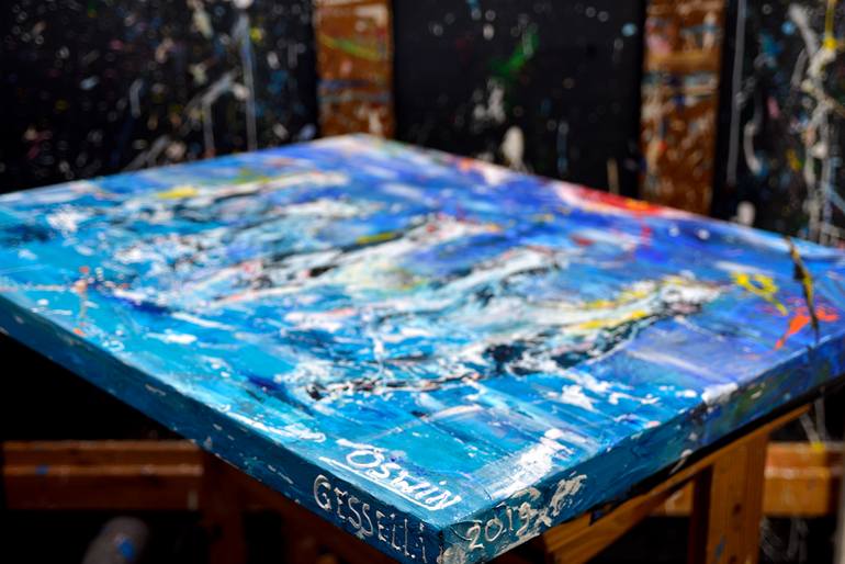 Original Abstract Expressionism Animal Painting by Oswin Gesselli