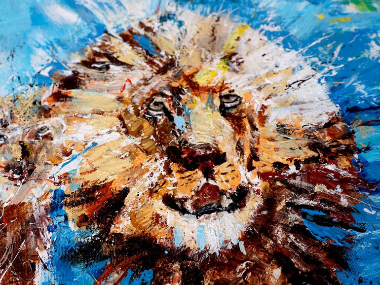 Original Abstract Expressionism Animal Painting by Oswin Gesselli