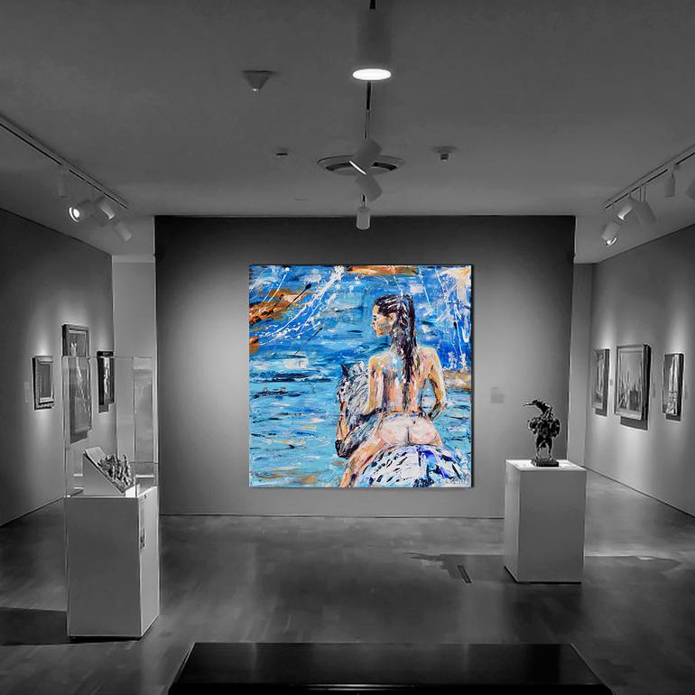 Original Expressionism Beach Painting by Oswin Gesselli