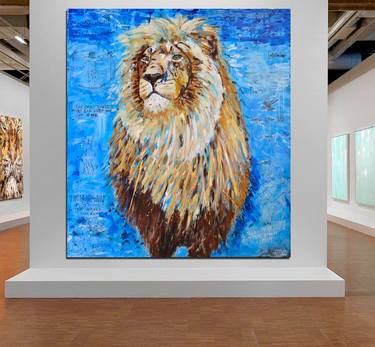 LION KING painting- 200 x 180 cm| 78.74" x 70.87" Series Hidden Treasures by Oswin Gesselli thumb