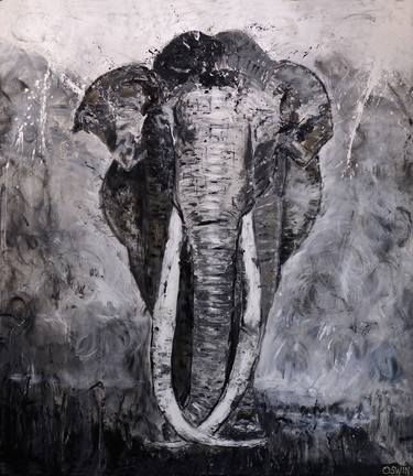 BIG ELEPHANT - 200 x 180 cm| 78.74" x 70.87" Art series Oswin Gesselli: The Unforgettable - Fine art thumb
