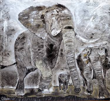 AVAILABLE -Elephants -SURVIVORS -The Unforgettable Gesselli art thumb