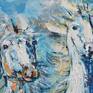 Detail  seascape/horse painting Oswin Gesselli WE ARE FREE TO DELIGHT