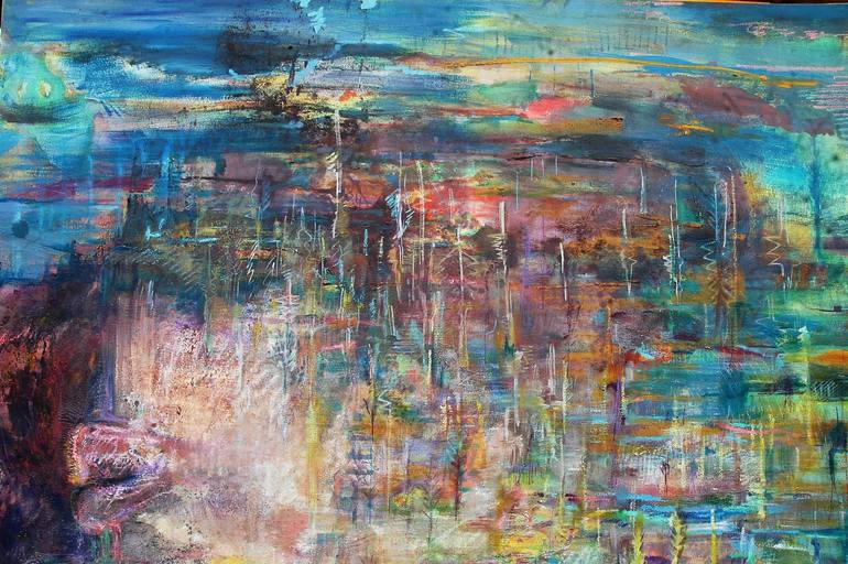 Original Expressionism Landscape Painting by Mishelle Ramos De Los Santos