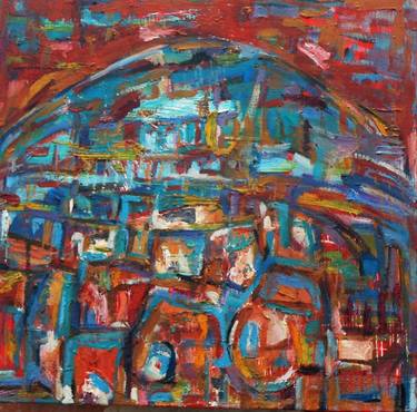 Original Abstract Expressionism Architecture Paintings by Mishelle Ramos De Los Santos