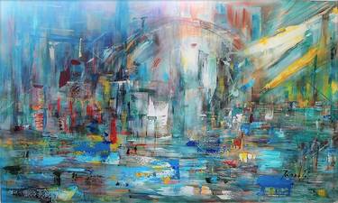 Original Abstract Expressionism Landscape Paintings by Mishelle Ramos De Los Santos