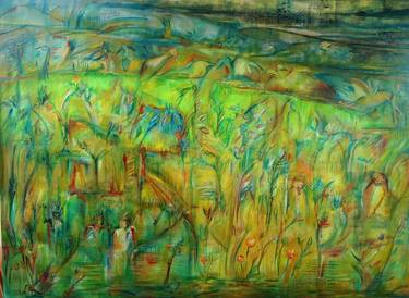 Original Abstract Expressionism Landscape Paintings by Mishelle Ramos De Los Santos
