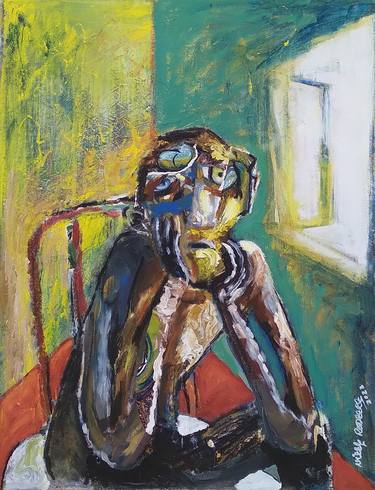 Original Expressionism People Mixed Media by Nigel Rodgers