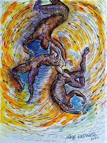 Original Conceptual People Mixed Media by Nigel Rodgers
