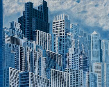 Original Abstract Architecture Painting by Stuart Beaver