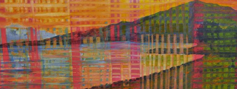 Original Abstract Expressionism Landscape Painting by Anna Kefaloyianni