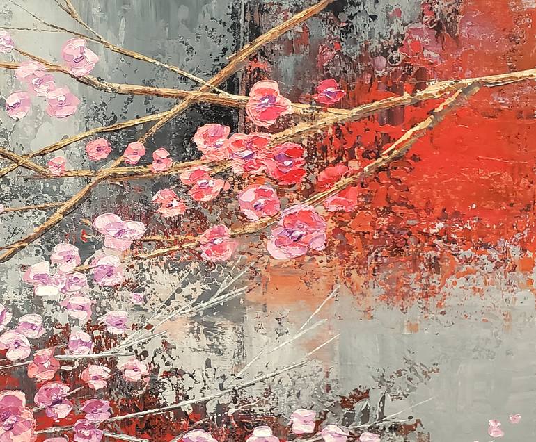 Original Abstract Floral Painting by Tatiana Iliina