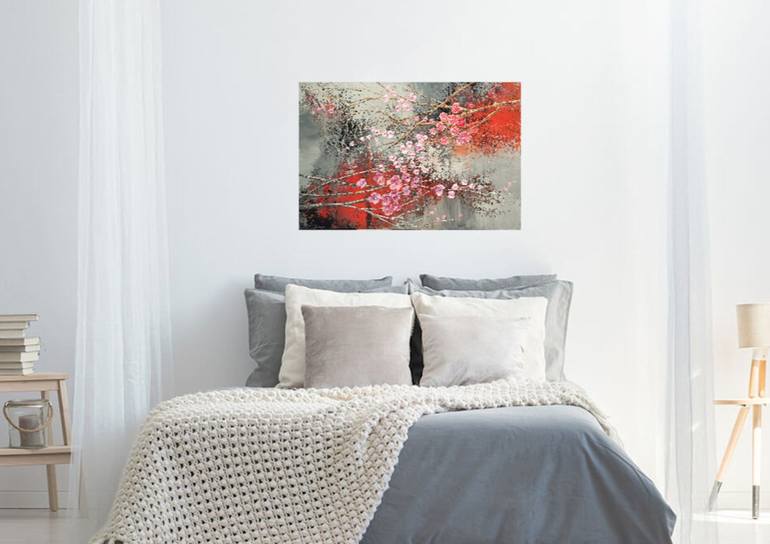 Original Abstract Floral Painting by Tatiana Iliina