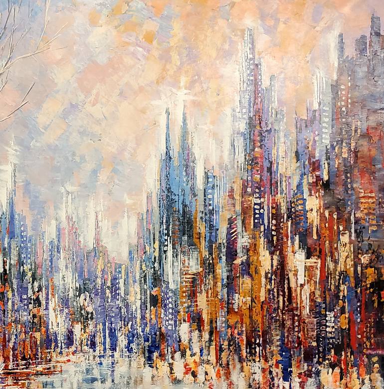 Original Impressionism Cities Painting by Tatiana Iliina