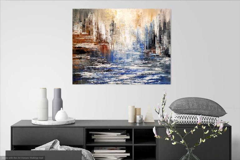 Original Abstract Cities Painting by Tatiana Iliina