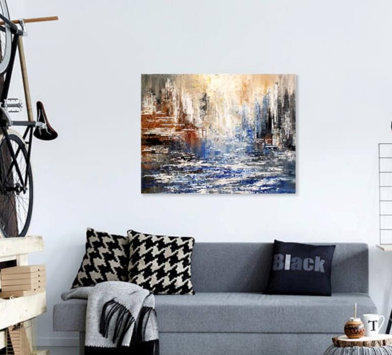 Original Abstract Cities Painting by Tatiana Iliina