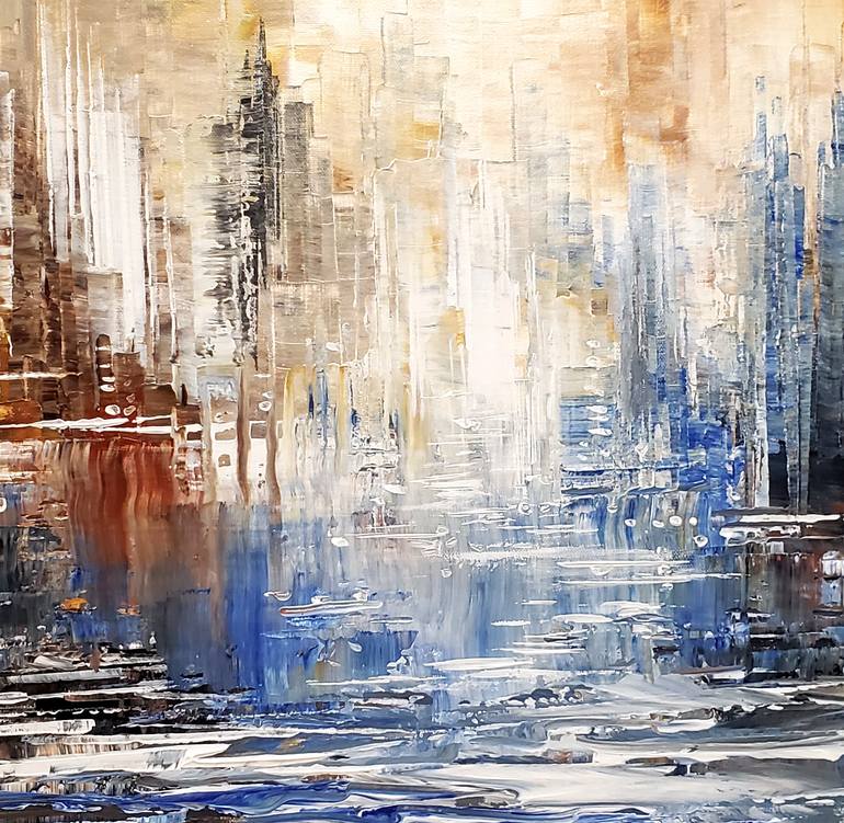 Original Abstract Cities Painting by Tatiana Iliina