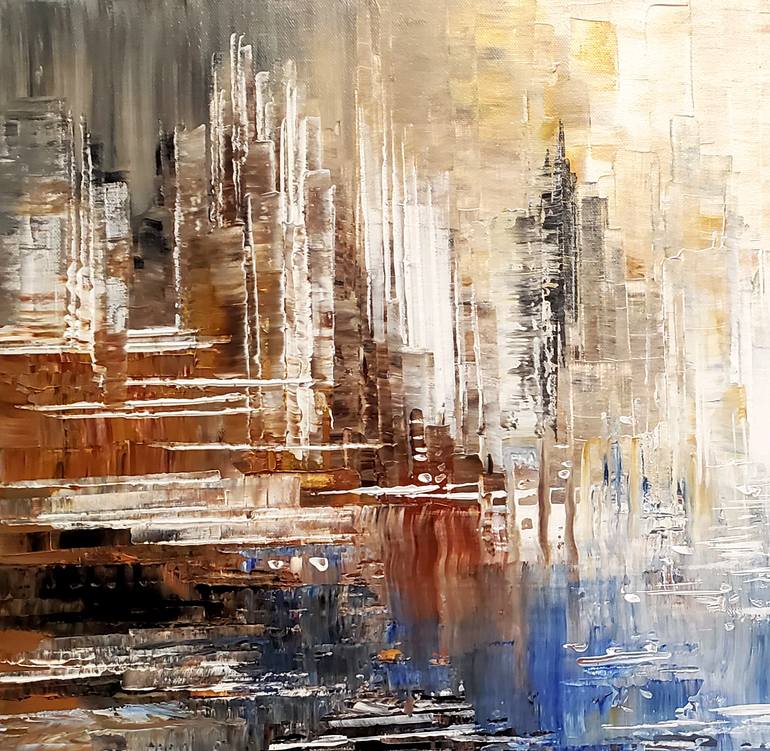 Original Abstract Cities Painting by Tatiana Iliina