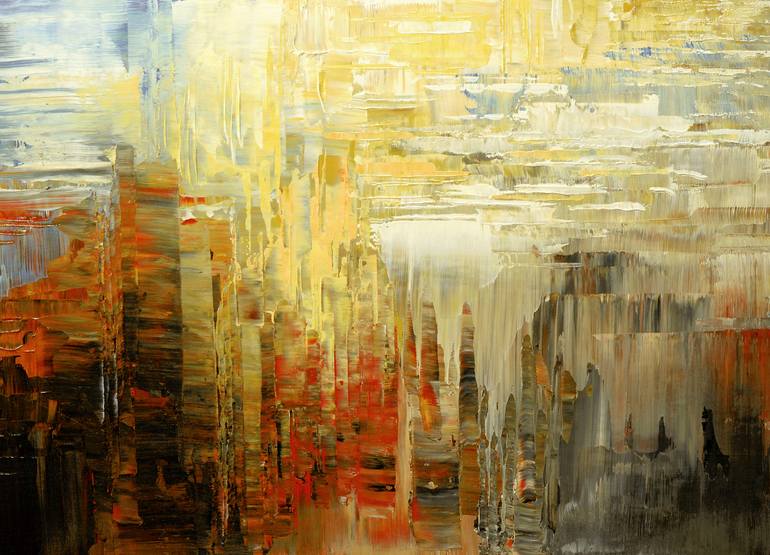 Canyon Waterfalls Painting by Tatiana Iliina | Saatchi Art