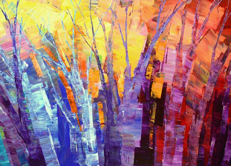 Original Abstract Tree Painting by Tatiana Iliina