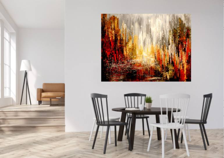 Original Abstract Cities Painting by Tatiana Iliina