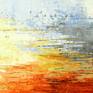 Original palette knife abstract painting.
Sides of the canvas are painted dark gray.
Protective coat of varnish applied.
Wire attached.
The painting is signed on the front and the back.