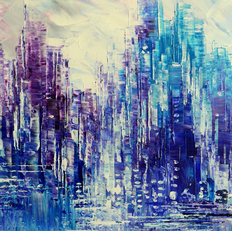 Original Abstract Expressionism Cities Painting by Tatiana Iliina