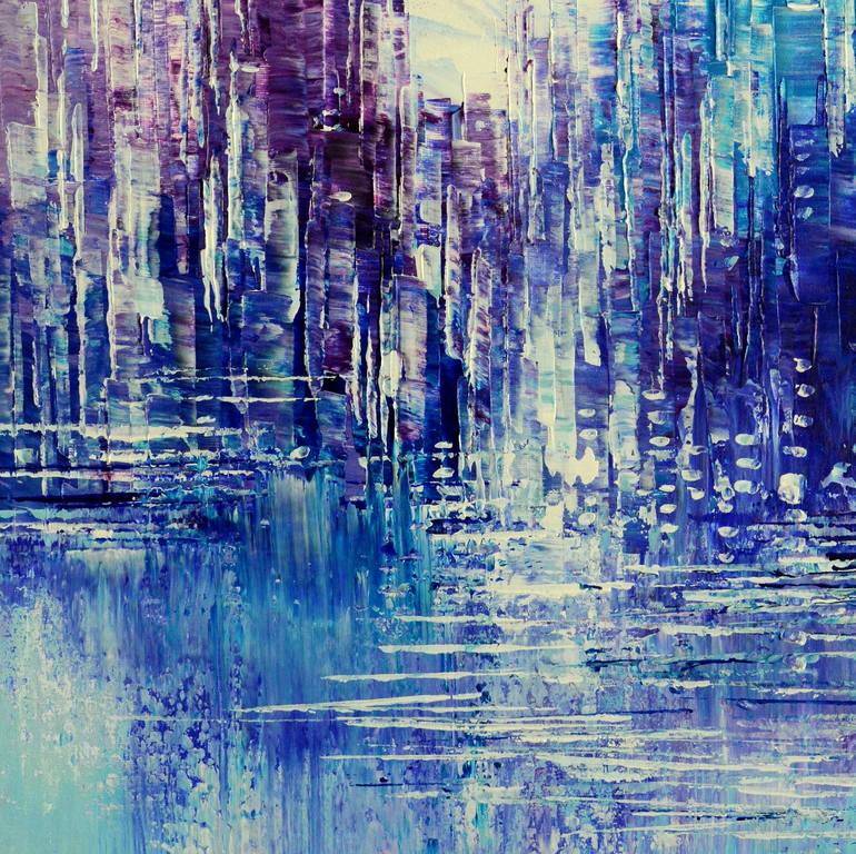 Original Abstract Expressionism Cities Painting by Tatiana Iliina