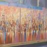 This is an original large cityscape painting (triptych) on 3 panels of mounted canvas, each 22"x28" inches, for a total size of 28"x66" inches.
Sides of the canvas are painted gray.
Protective coat of satin varnish applied.
Wire attached.
The painting is signed on the front and the back and delivered directly from my studio.