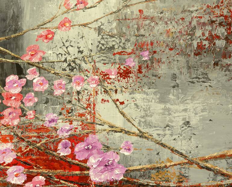 Original Abstract Floral Painting by Tatiana Iliina