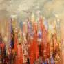 This is an original large cityscape painting.
Size: 36" x 48" x 1.5"
Sides of the canvas are painted gray.
Protective coat of satin varnish applied.
A wire for hanging is attached.
The painting is signed on the front and the back and delivered directly from my studio.