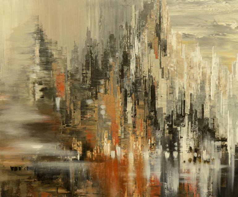 Original Abstract Cities Painting by Tatiana Iliina