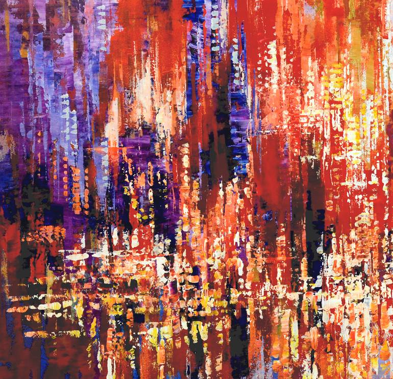 Original Abstract Expressionism Cities Painting by Tatiana Iliina
