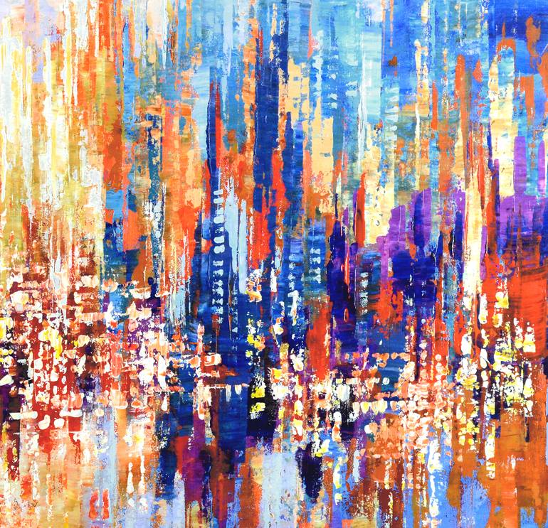 Original Abstract Expressionism Cities Painting by Tatiana Iliina