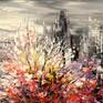 This is an original urban landscape painting.
Size: 24" x 36" x 1"
Sides of the canvas are painted grey.
Wire attached.
Protective coat of satin varnish applied.
The painting is signed on the front and the back and delivered directly from my studio.