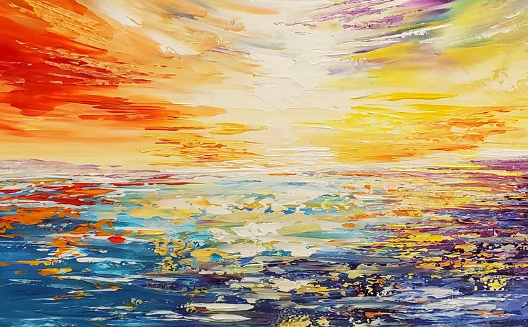 Original Impressionism Seascape Painting by Tatiana Iliina