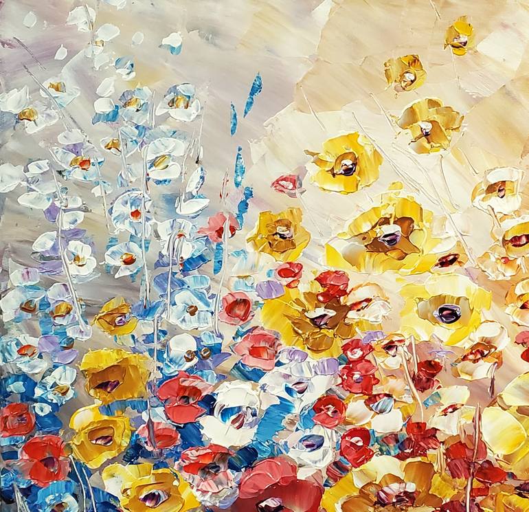 Original Impressionism Floral Painting by Tatiana Iliina