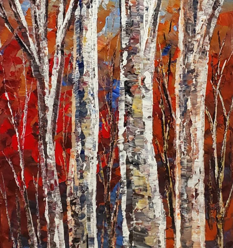 Original Impressionism Tree Painting by Tatiana Iliina
