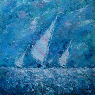 Print of Impressionism Sailboat Paintings by Dan Campbell