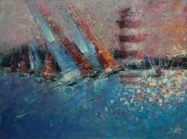Print of Abstract Expressionism Sailboat Paintings by Dan Campbell