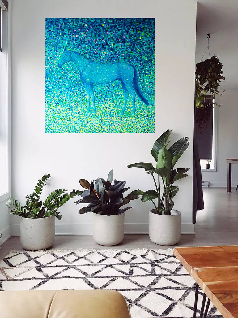 Original Art Deco Horse Painting by Andrei Sitsko