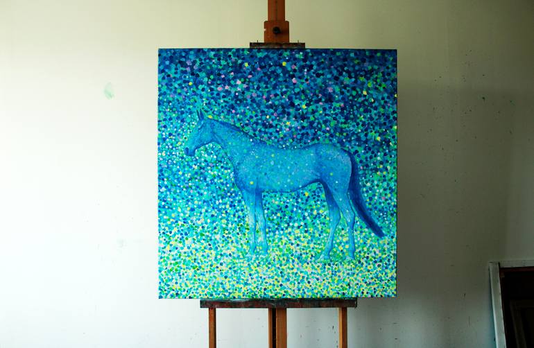 Original Art Deco Horse Painting by Andrei Sitsko