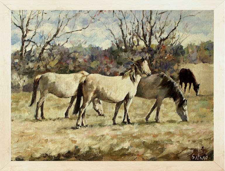 Original Folk Horse Painting by Andrei Sitsko